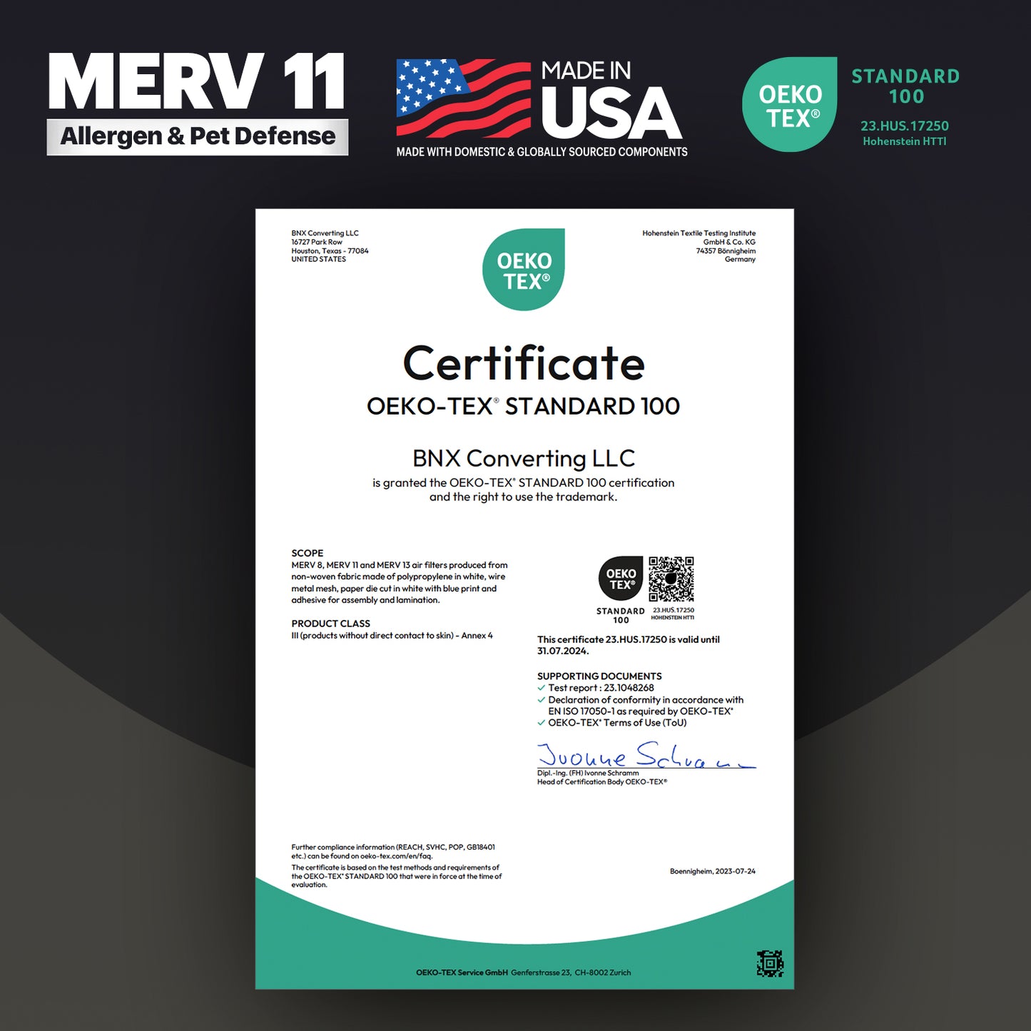 BNX TruFilter 14x25x1 MERV 11 Pleated Air Filter – Made in USA (6-Pack)