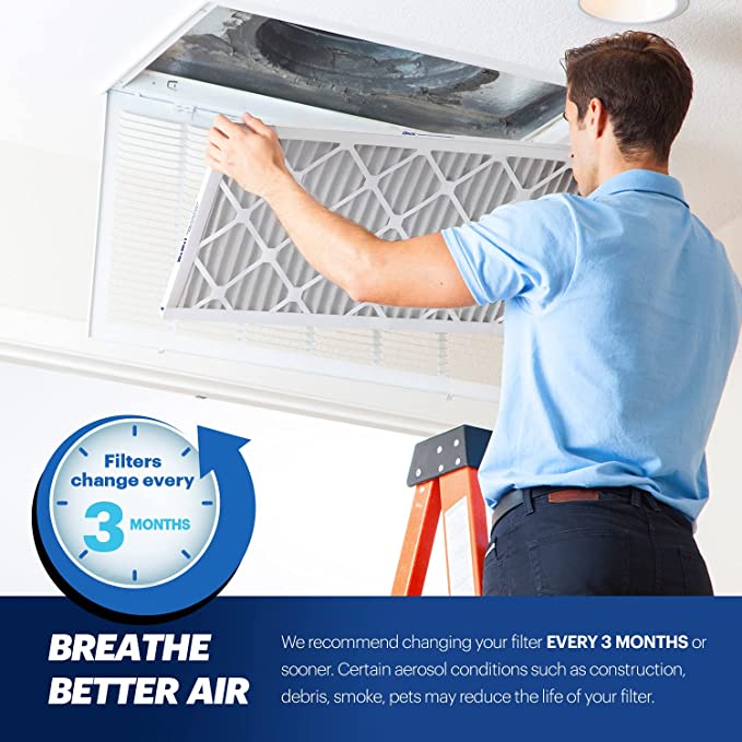 BNX TruFilter 12x12x1 MERV 13 Pleated Air Filter – Made in USA (6-Pack)
