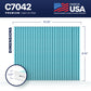 BNX TruFilter C7042 Cabin Air Filter, HEPA 99.97%, MADE IN USA, Compatible With Hyundai: Santa Fe; Kia: Sorento