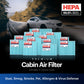 BNX TruFilter C7042 Cabin Air Filter, HEPA 99.97%, MADE IN USA, Compatible With Hyundai: Santa Fe; Kia: Sorento