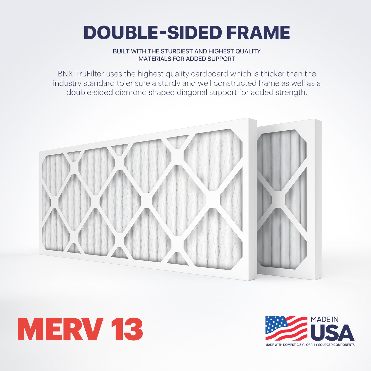 BNX Filtri Aria MERV 13 – 14x24x1 Confezione Da 6 – Elettrostatici Pieghettati Made In USA Per HVAC