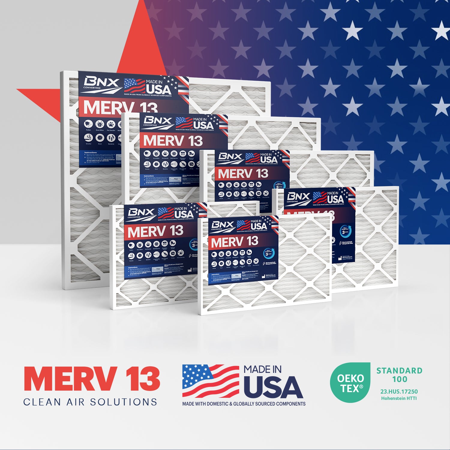 BNX TruFilter 20x20x2 MERV 13 Pleated Air Filter