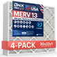 BNX TruFilter 20x22x1 MERV 13 Pleated Air Filter – Made in USA (4-Pack)
