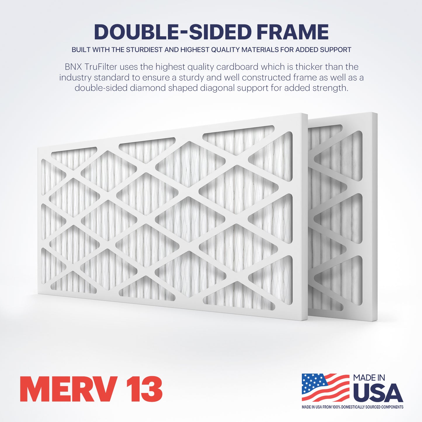 BNX 14x30x1 MERV 13 Pleated Air Filter – Made in USA (4-Pack)