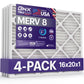 BNX 16x20x1 MERV 8 Pleated Air Filter – Made in USA (4-Pack)